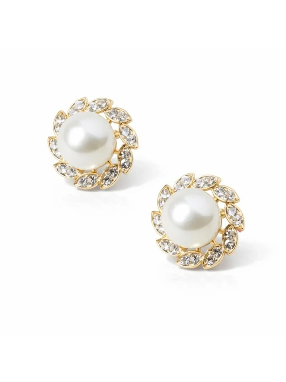 New! Gold Pearl Statement Earrings (1069) NWOT